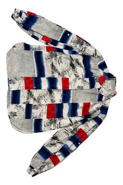 Vintage All Hours Abstract Colorblock Button-Up Blouse - Size L